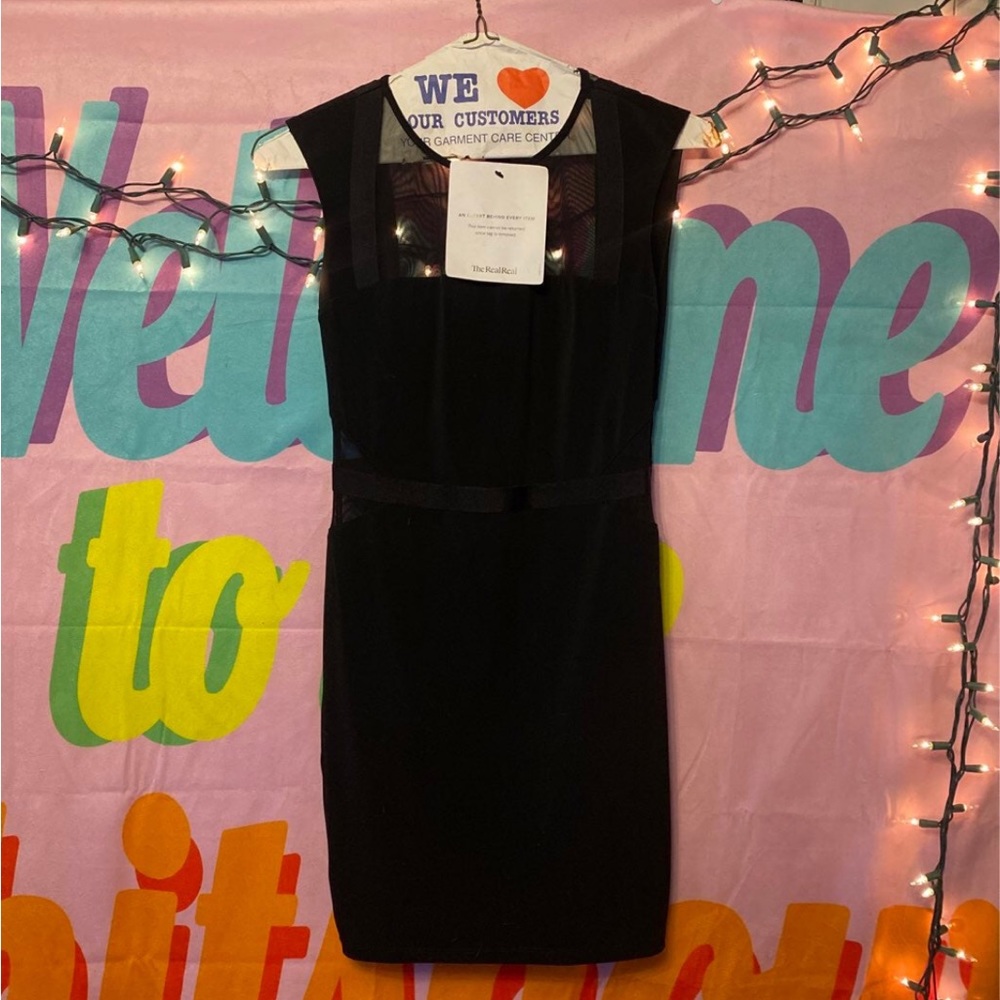 Elizabeth and James Black Cocktail Dress